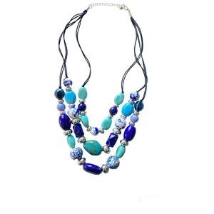 Three Tiered Blue Turquoise Necklace
